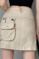 American pocket tooling denim skirt