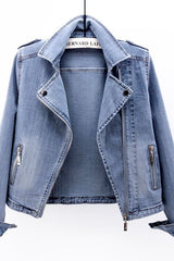 Suit Collar Stretch Denim Jacket