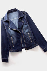 Suit Collar Stretch Denim Jacket