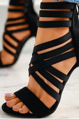 Elastic band stiletto sandals