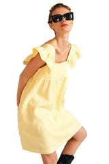 High waist ruffle dress