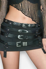 American Punk Style Belt Short Skirt