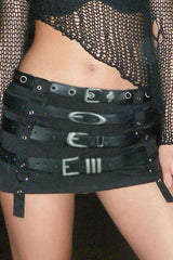American Punk Style Belt Short Skirt