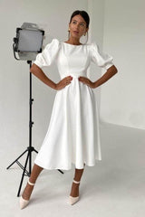 Backless high waist midi dress