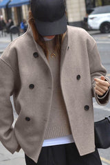 Brown French style woolen jacket