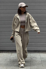 Sports Style Zipper Sweater Suit