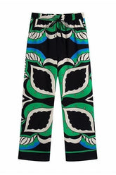 Bermuda print long loose pants