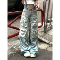 Multi-Pocket cargo Wide Leg Jeans