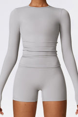 Brushed long-sleeved yoga suit