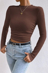 Versatile Long-sleeved Pleated Top