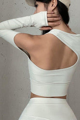 Asymmetrical back sport top