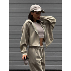Sports Style Zipper Sweater Suit
