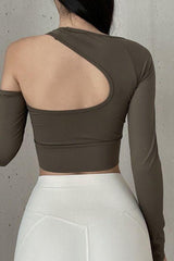 Asymmetrical back sport top