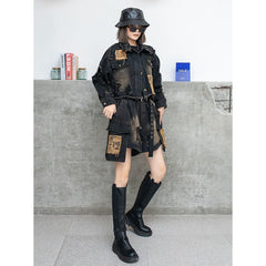 Trendy and cool distressed ripped denim jacket