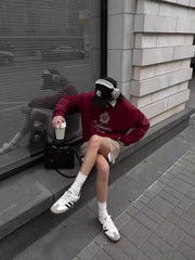 High-end Round Neck Loose Sweatershirt