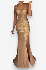 long evening dress with slit