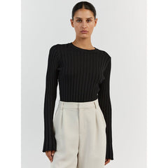 Long Sleeve Round Neck Knitted Sweater