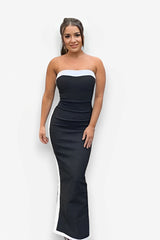 Splicing Tube Top Long Dress