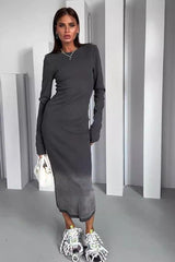Long Sleeves Round Neck Pullover Dress