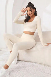 Threaded seamless yoga suit