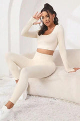Threaded seamless yoga suit