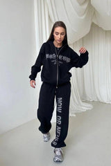 Diamond Zipper Hoodie suit