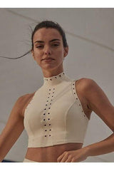 A-line V waist lined tennis miniskirt suit