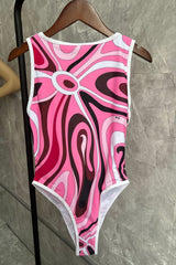 Wave Patterned One-Piece Swimsuit