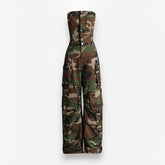 Tube Top Camouflage Jumpsuit