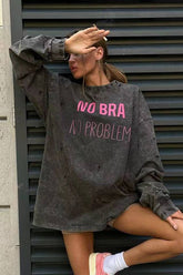 Velvet Thickened Round Neck Hoodless Sweatshirt