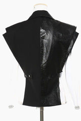 Leather stitching vest