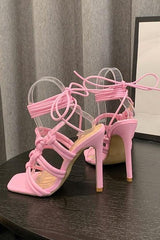 American woven hollow stiletto Roman sandals