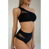 Split Mesh Splicing Bikini