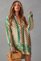 Casual long satin shirt