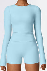 Brushed long-sleeved yoga suit