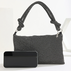 Black Rhinestones Evening Clutch Bag