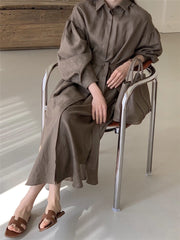 Dress Shirt Long Cotton Evening  Dresses White Female Vintage Maxi Party Oversize Beach Casual Elegant Prom