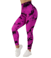 VibeMartini Yoga Leggings For Fitness Sport Tights Seamless Scrunch Butt Legging High Waist Sportswear Tie Dye Workout Tights Gym Pant