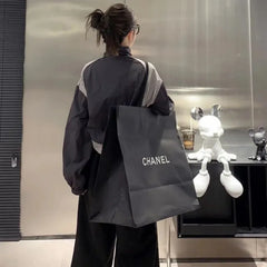 VibeMartini  Cropped Jacket Oversized Patchwork Chic Coats Female Harajuku Y2k Zip Up Windbreaker Korean Fashion Jackets Streetwear