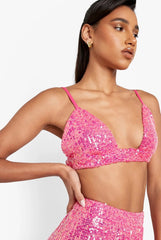 Pink Sequin Three Piece Set