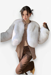 Fox Fur Thick Short Furry Coat