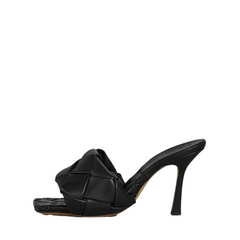 Black Woven Mule Sandals