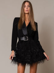 OPHELIE FEATHER BLAZER DRESS