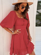 Bow Short Sleeves Mini Dress