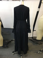 Vintage Ruffled Long Sleeves Maxi Dresses