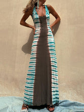 Tie-Dye Printed Sleeveless U-Neck Bohemia Maxi Dresses