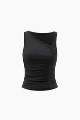 Asymmetric Ruched Tank Top
