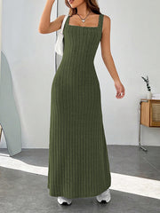 Solid Color A-Line Loose Spaghetti-Neck Maxi Dresses