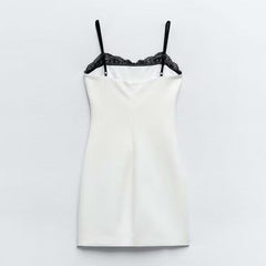 White And Black Two-Tone Mini Dress