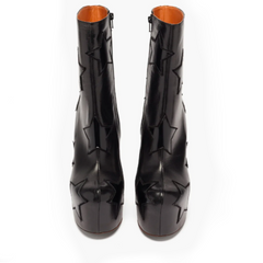 Black Stars Retro Style Platform Boots